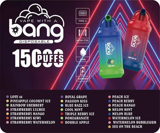 Bang 15000 sbuffi OEM sigaretta elettronica usa e getta all'ingrosso Vapor E Narghilè 0% 2%  5% Nicotina sfusa Acquista Vape monouso all'ingrosso